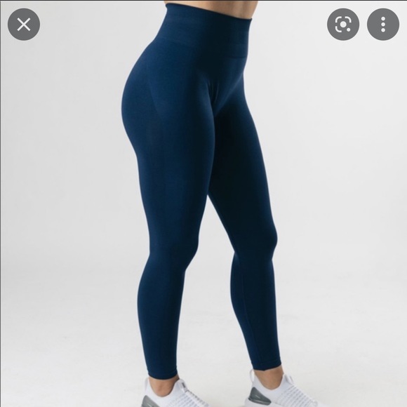Alphalete Pants - ALPHALETE AMPLIFY TUXEDO BLUE LEGGINGS